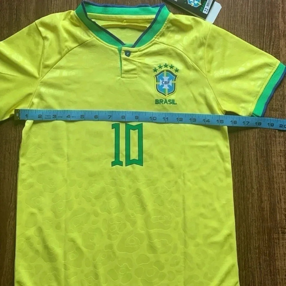 Neymar Soccer Jersey & Shorts Set Youth Small CFB Brazil New - Picture 4 of 7